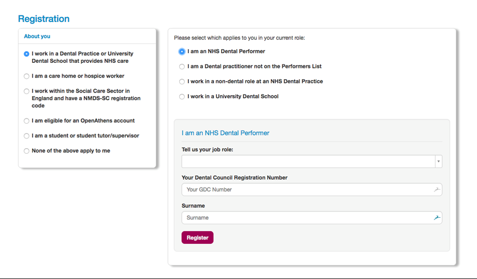 Registration eLfH Support